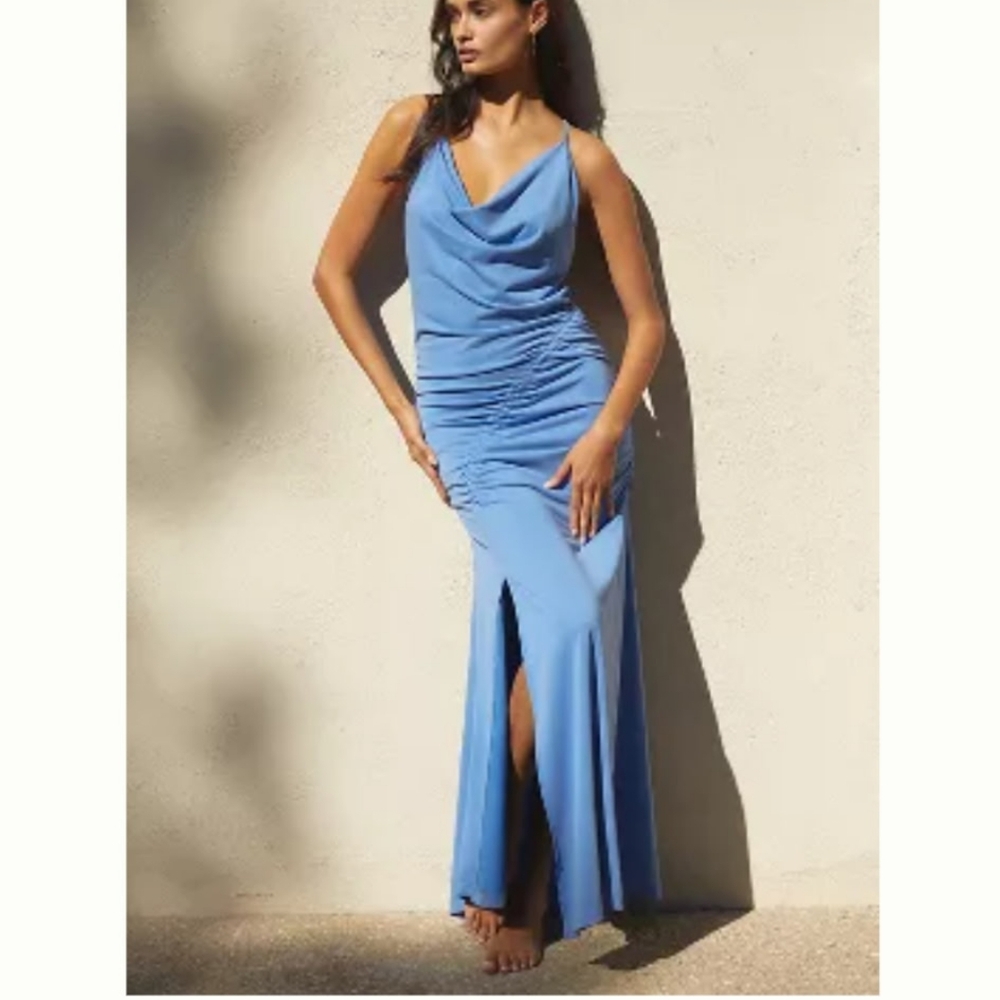 NWT Anthropologie Cowl-neck Tie Back Maxi Dress